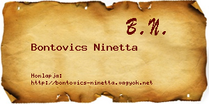Bontovics Ninetta névjegykártya